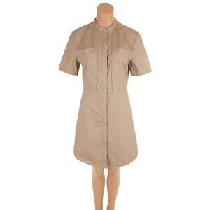 3.1 Phillip Lim Cotton Stretch Zip Front Dress Size 4 Brown $595